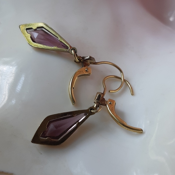 Vintage Lever-back Earrings by K&L c.1930's - Picture 2 of 4